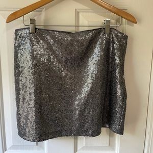 Gray/Silver sequin skirt with side zipper